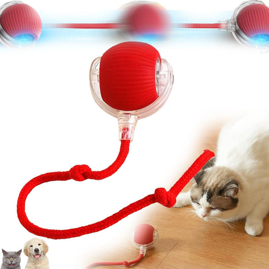 Interactive Electric Rolling Ball with Teasing Tail – Smart Cat and Puppy Toy for Indoor & Outdoor Fun